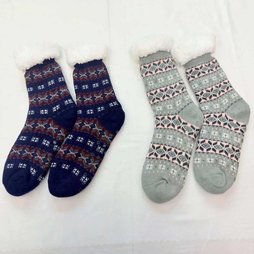 Custom Printed Adult Thick Fleece-Lined Coral Socks, Acrylic