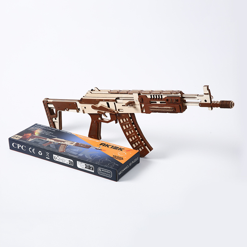 Ahşap oyuncak tüfek modeli AK12 yapboz - eğitici blok seti