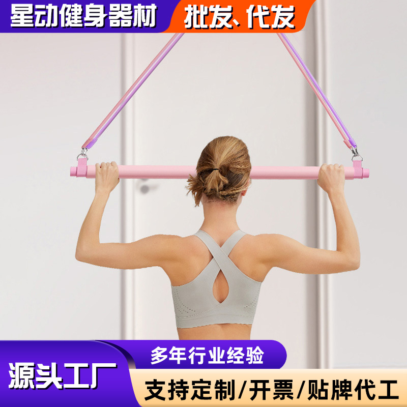 Yoga Resistance Band, Door-Mounted High Pulldown Trainer for Back and Shoulder Exercise - 1