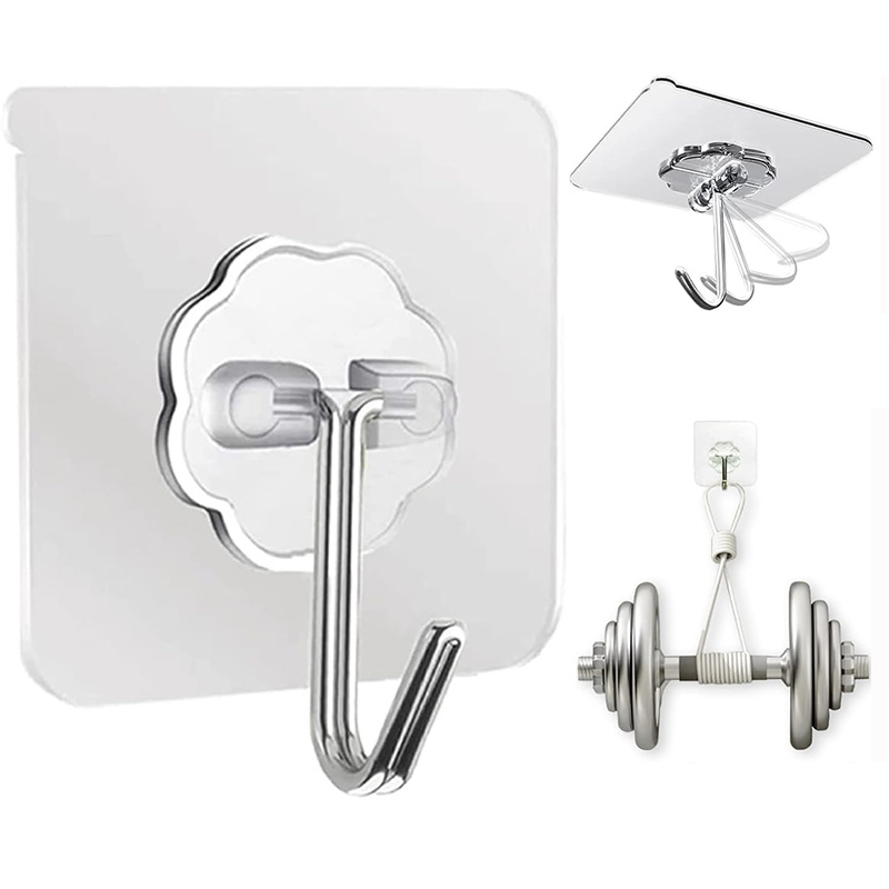 No-Drill Adhesive Wall Hooks, Strong Adhesive, Damage-Free, Rotating Over-the-Door Hanger
