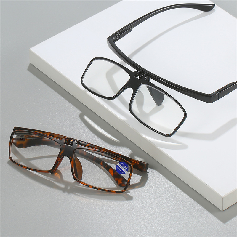 Men's Flip-Top Anti-Blue Light Reading Glasses, Large Frame