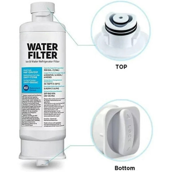 Kompatibel zu Samsung DA97-17376B Kühlschrankfilter HAF-QIN/EXP Wasserfilterkartusche Kokosnussschalen-Aktivkohle