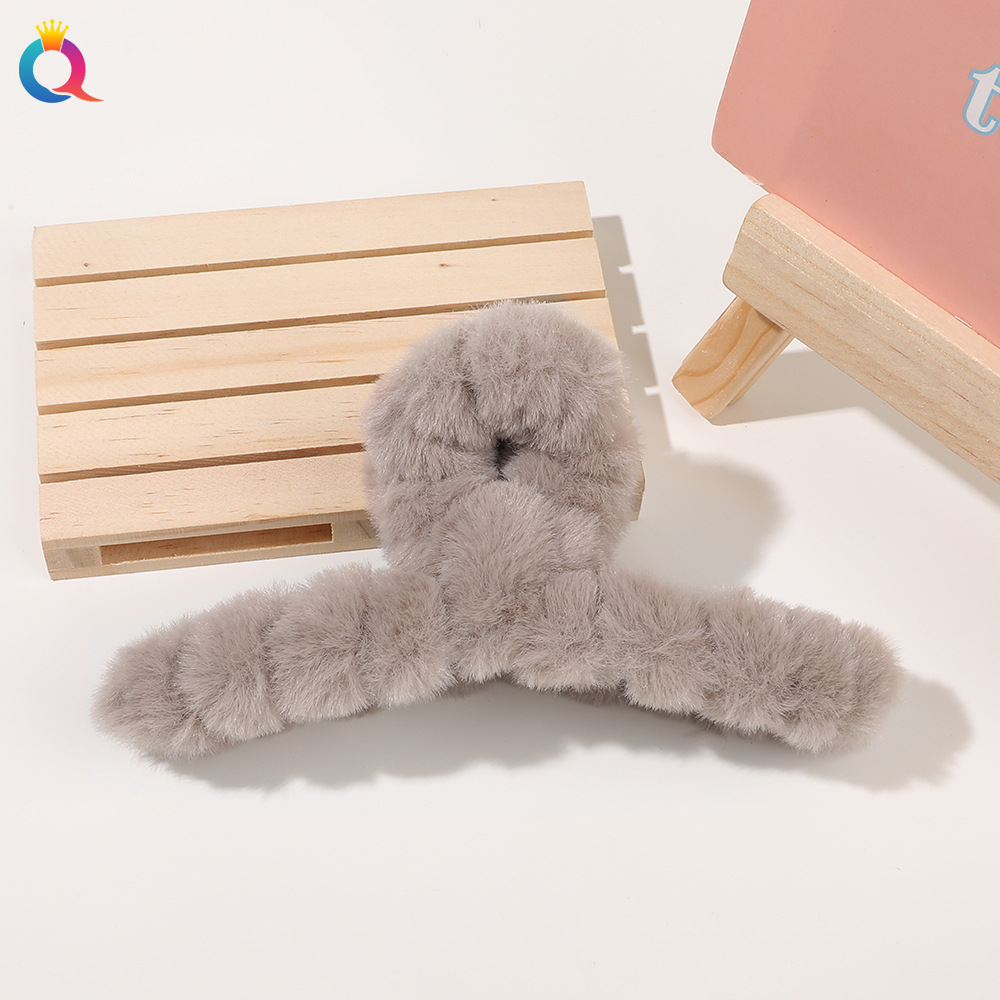 Qiyue sınır ötesi peluş saç tokası büyük peluş saç tokası saç köpekbalığı klip kadın saç kapmak şapkalar saç aksesuarları toptan - 10