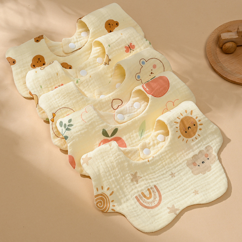 Baby-Lätzchen aus reiner Baumwolle, Mulltuch, 360 Grad, für Neugeborene