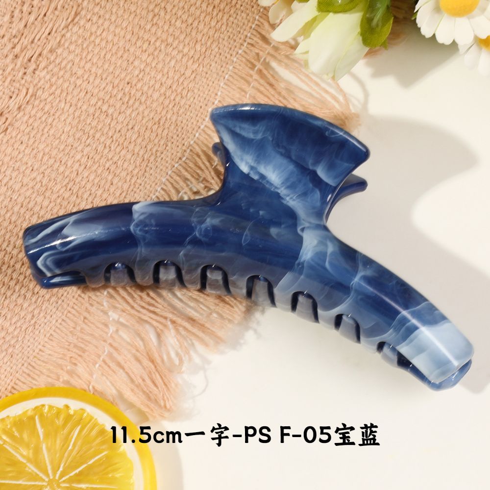 Qiyue Grenzüberschreitende neue bunte Pulvermarmor High-End Haarspange, koreanische Fischgrät-Haarspange Haarspange für die Rückseite des Kopfes Hai-Haarspange - 8