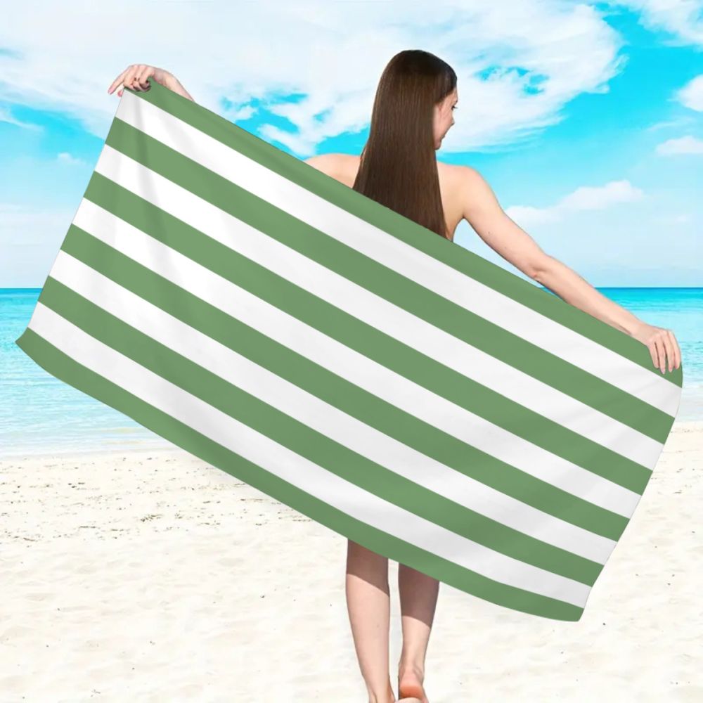 Amazon Beach Towel Custom Microfiber Striped Swimming Bath Towel Quick-Dry Absorbent Sports Towel - 11