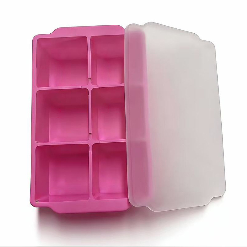 Cross-border bestselling food-grade easy-release whiskey summer iced drink reusable freezer silicone 6-cavity ice cube tray - 7