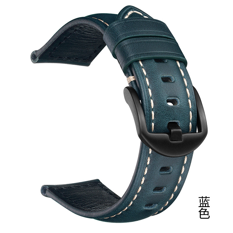Handmade Vintage Genuine Leather Watch Strap, Oil-Waxed, 18-26 mm