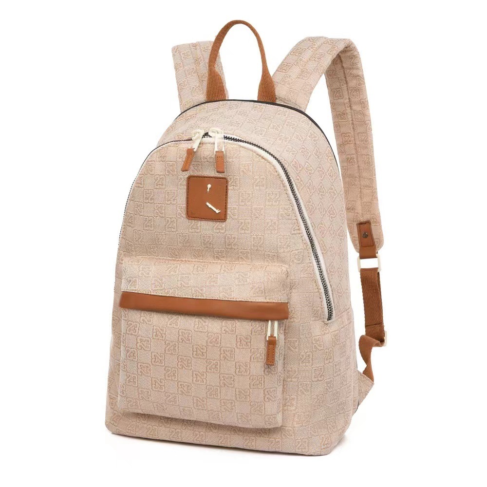 Fashion ladies skateboard print letter backpack, stitched, school bag, travel bag, fashionable brand plaid unisex sports backpack - 1
