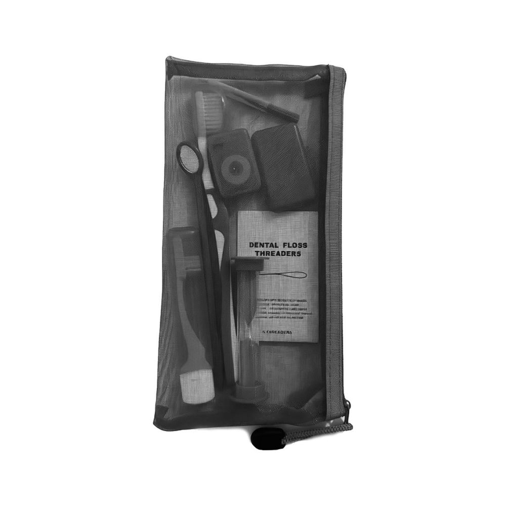Kieferorthopädisches Pflege-Set 8-teilig mit Wachs und Zahnbürste