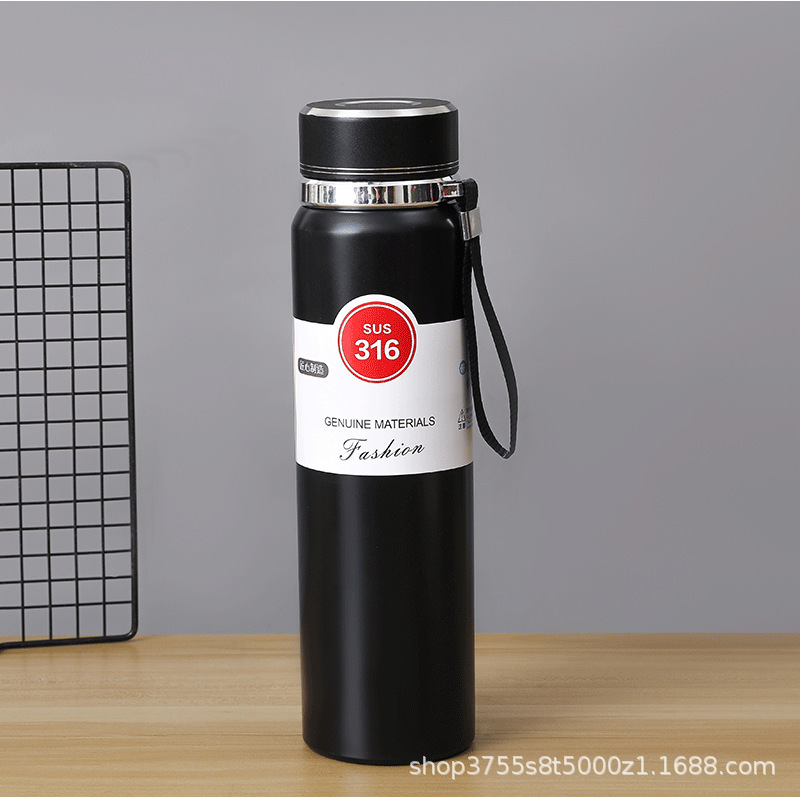 Cross-border Stainless Steel 304 Insulated Tumbler Business Large Capacity Outdoor Portable Shoulder Strap Sports Vacuum Flask Custom Logo Engraving - 3