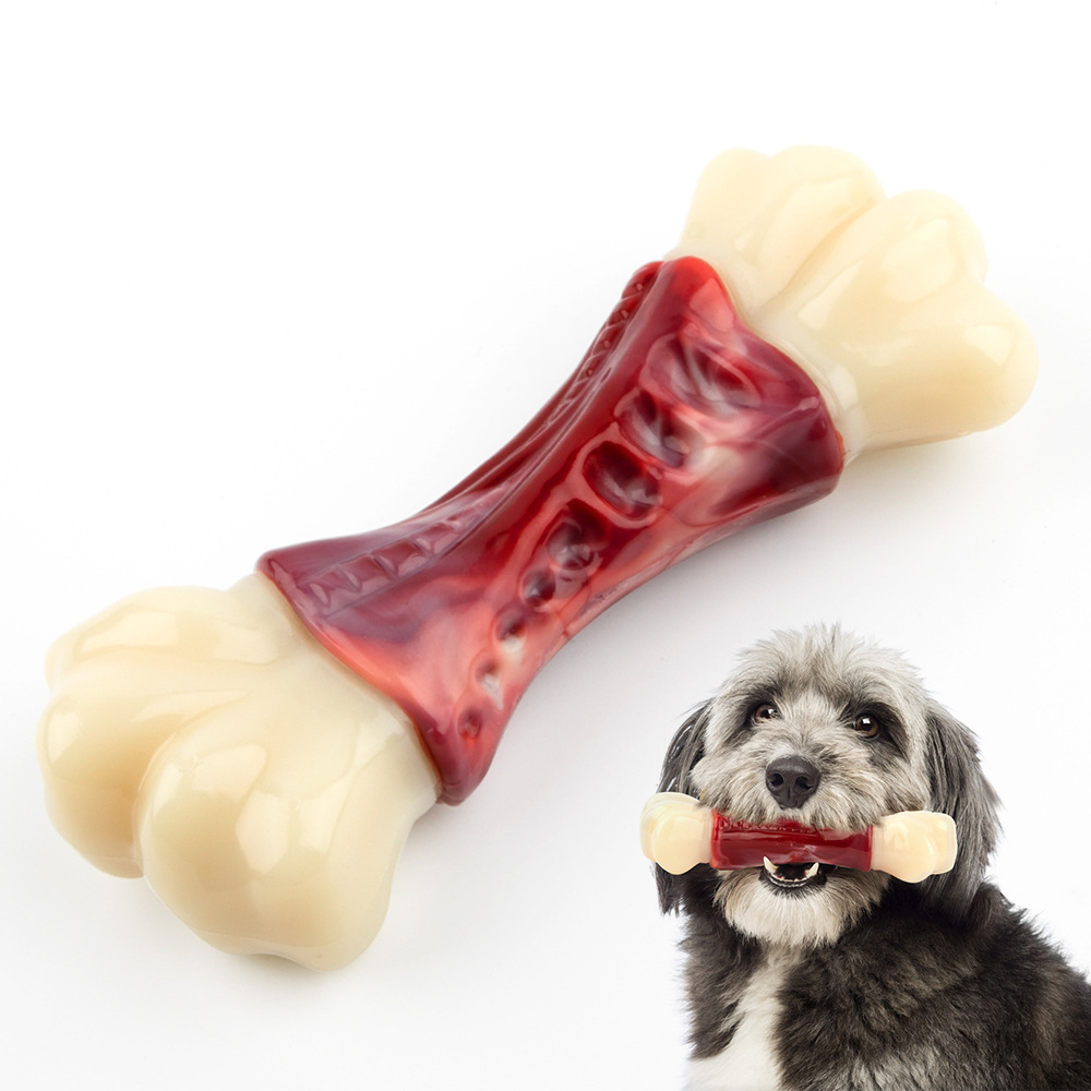Bone-Shaped Dog Chew Toy, Teeth Cleaning Interactive Training Toy - 1