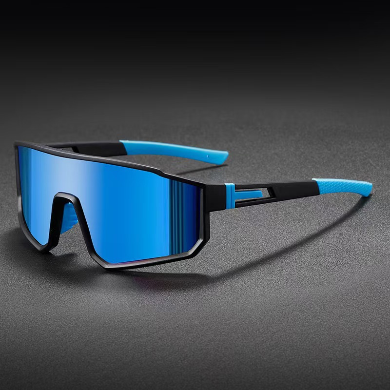 Neue Sunglasses Sports-Sonnenbrille polarisiert Regenbogenfarben Unisex einteilige Sonnenbrille Outdoor-Großrahmen-Windsicherungsbrille 3058 - 1