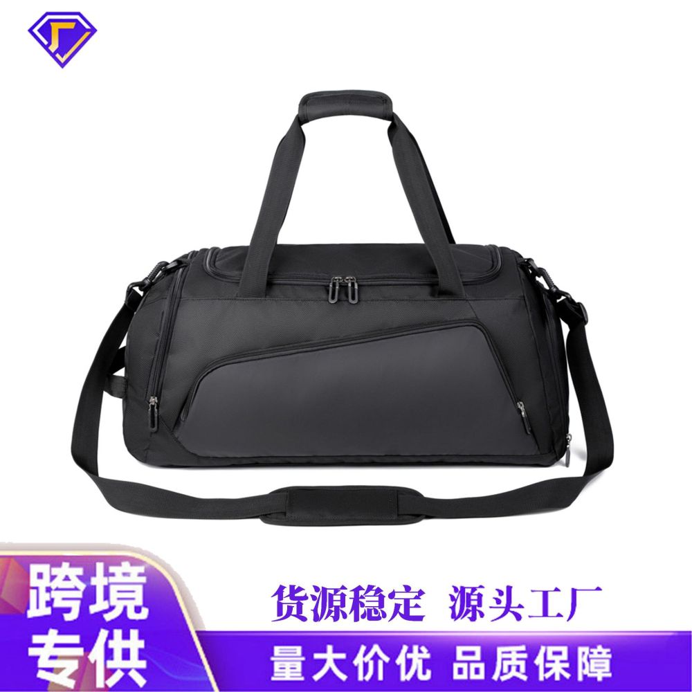 Fitness-Tasche, großer Kapazität, Sporttasche mit Trocken- und Nassfachaufteilung, bedrucktes Logo, unabhängiges Schuhfach, wasserdichte Reisetasche