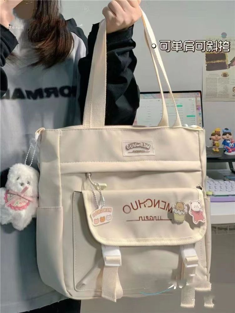 ins çok yönlü tiki tarzı crossbody çanta ders çantası büyük kapasiteli tote çanta omuz çantası kız öğrenci sınıf iş elbisesi çantası