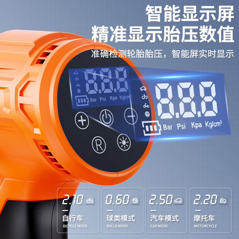 Kabellose tragbare Auto-Luftpumpe für Pkw, elektrische Reifenpumpe, automatische Luftpumpe für Motorrad und Elektrofahrzeug