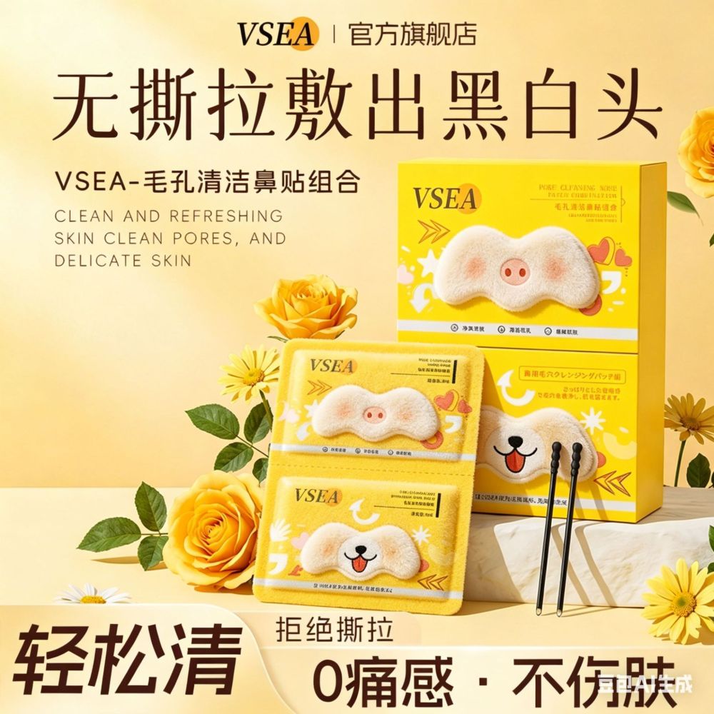 【新品】VSEA黑头净澈鼻贴无酸闭口水控油细腻毛孔便携去黑头鼻膜
