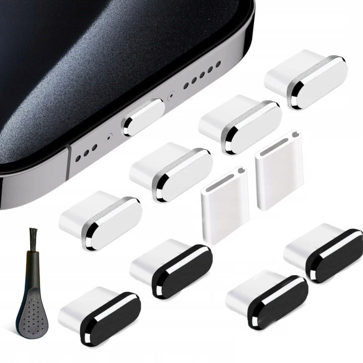 手机防尘塞套装USB C口 防尘塞带刷子防尘清洁套装手机型号通用