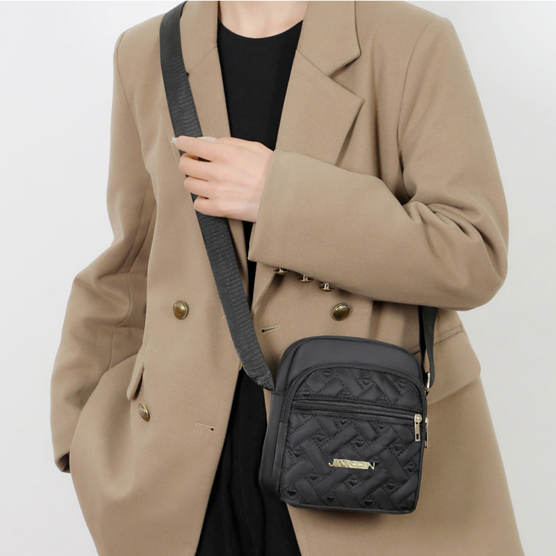Leichte Handy-Umhängetasche für Damen, Mini-Crossbody-Tasche, Leichte Tragetasche, Canvas-Tasche, modisch, vielseitig kombinierbar, wasserdicht, Einzel-Schultertasche, Schlüssel- und Münztasche - 3