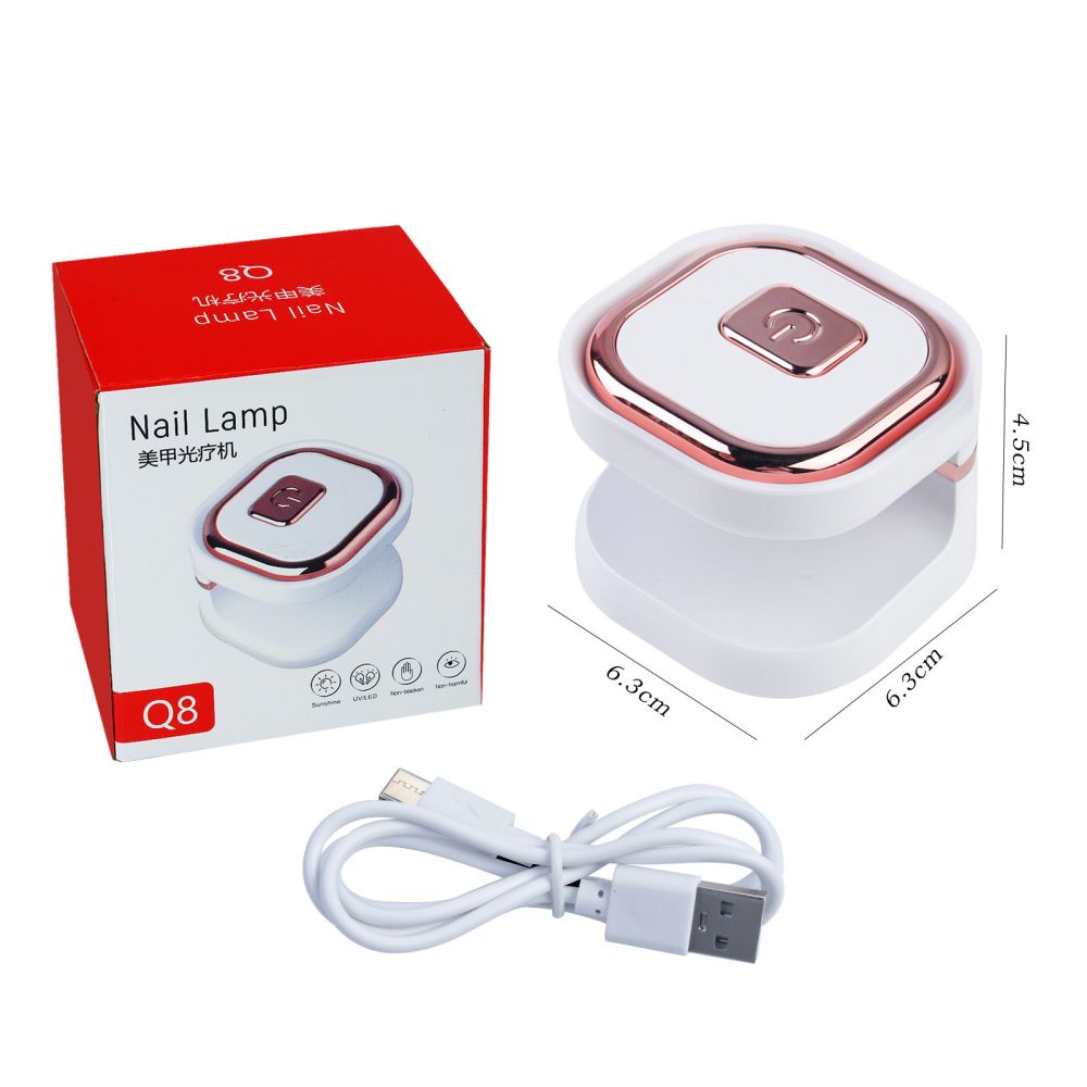 Cross-border hand nail lamp quick-drying nail polish adhesive curing lamp dryer suitable mini nail lamp phototherapy machine square