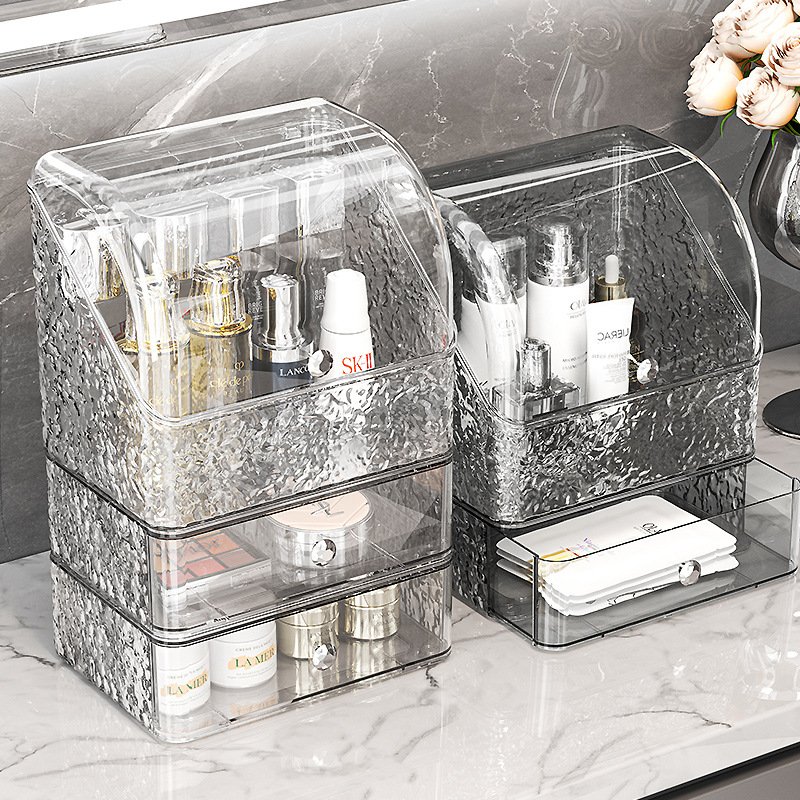 Cosmetics organizer large capacity, drawer storage, dust-proof