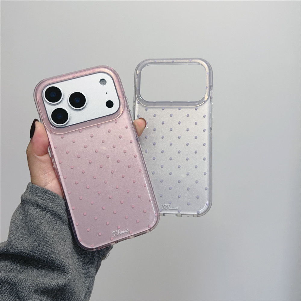 Double Layer Phone Case for iPhone 17 Pro Max, Small Polka Dot