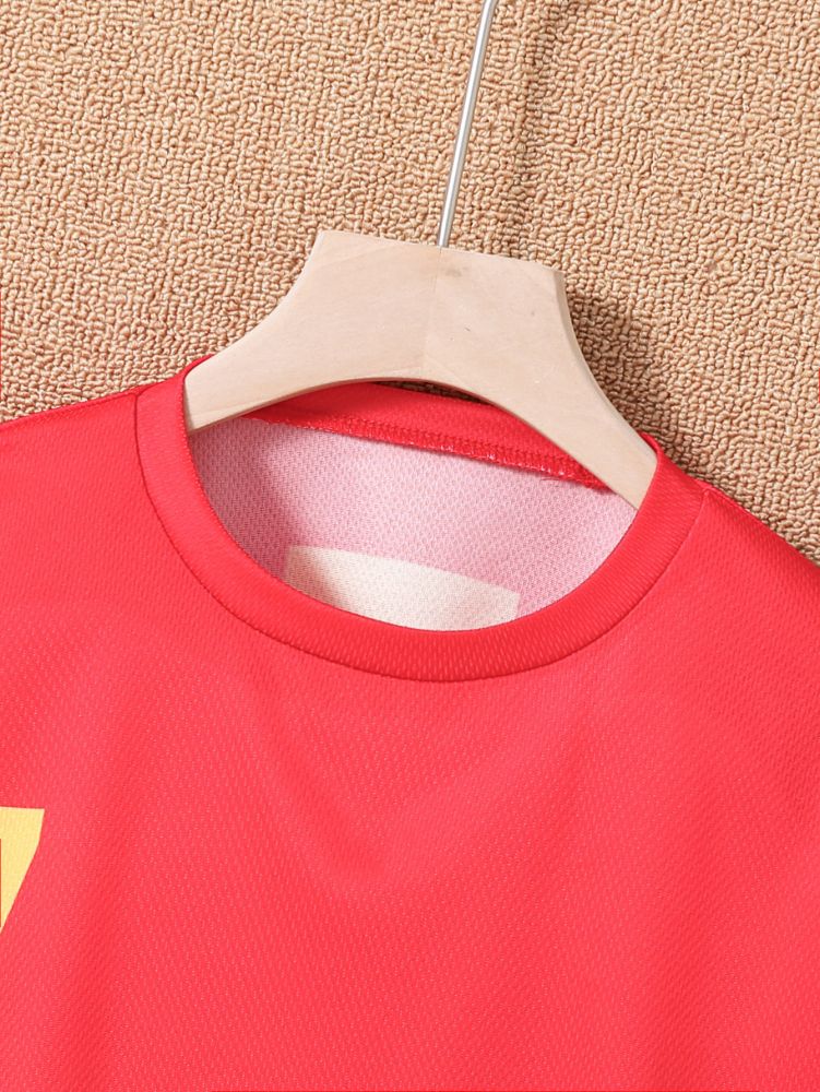 Jungen-Sommersportanzug, Fußballtrikot Nr. 7 mit Shorts