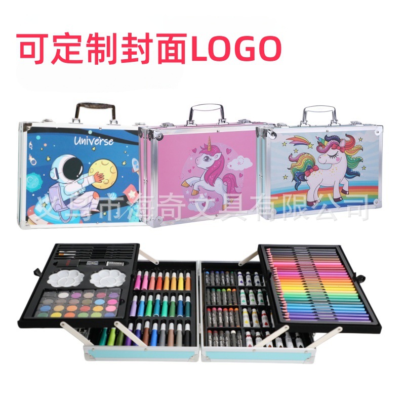 145 piece painting set aluminum case watercolor - 1