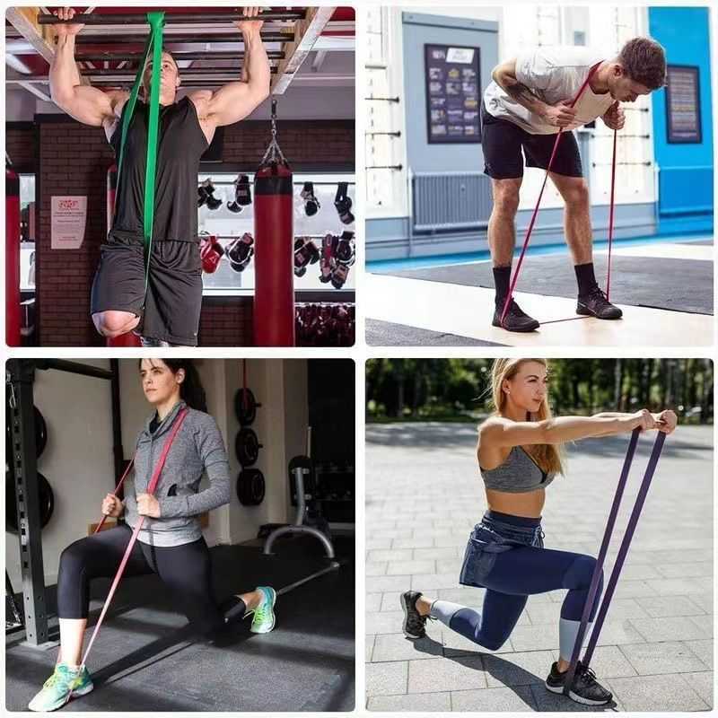TPE resistance band yoga fitness pull band thick flat rubber band elastic band pull-up strength training stretch band