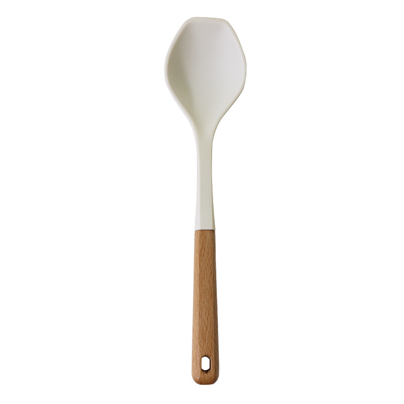 Silikon spatula ve kaşık 13 parçalı set yapışmaz silikon spatula süt beyazı gıda sınıfı silikon mutfak eşyaları seti satışa hazır - 13