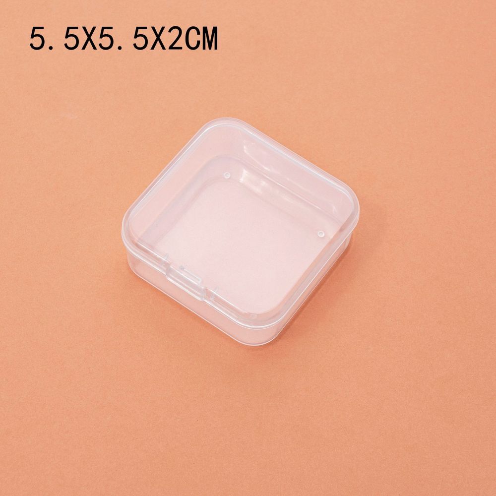 Quadratische PP-Kunststoffbox kleine Schmuckschatulle 5 cm Klappverschluss Ohrstöpselbox Aufbewahrungsbox Ersatzteile Verpackungsbox
