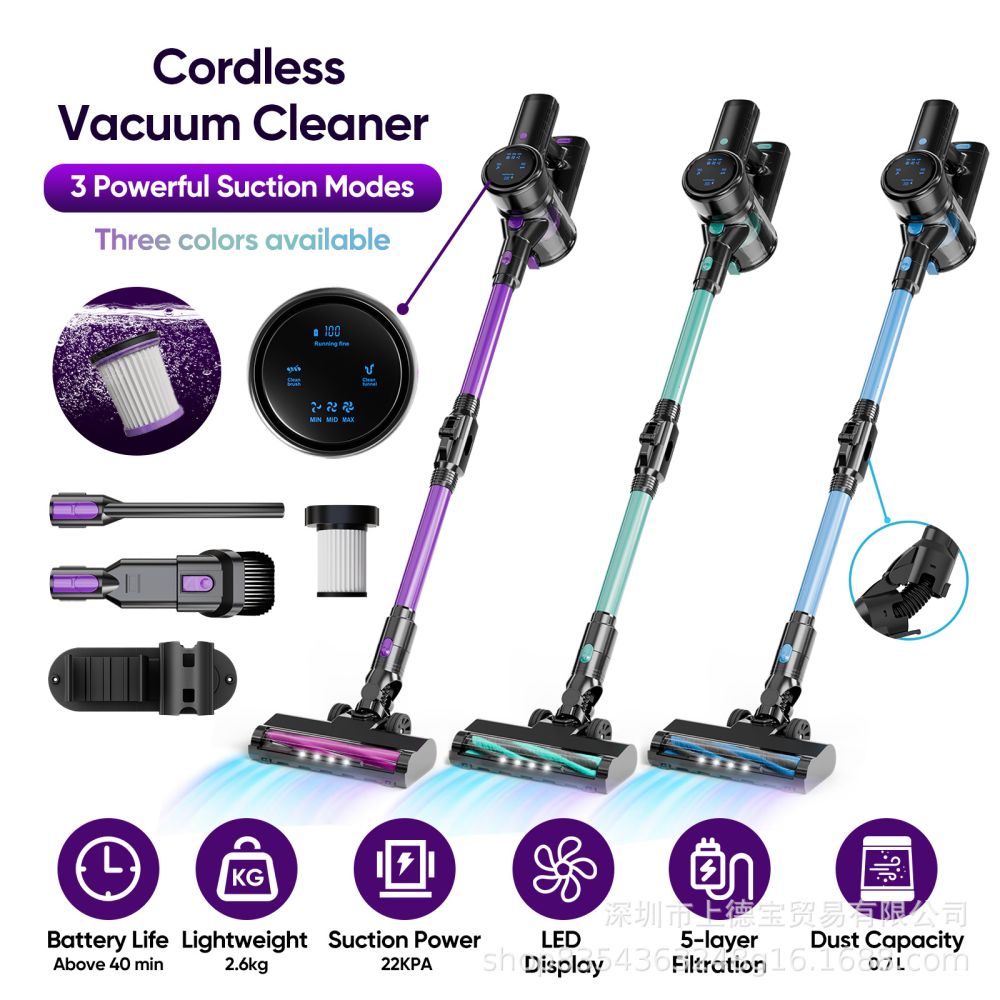 200W Brushless Cordless Handheld Vacuum Cleaner, High Suction, Mite Removal