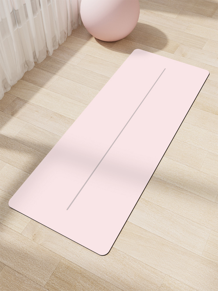 PU kauçuk yoga matı, pozisyon çizgileri, emici