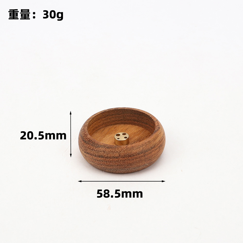 Chinese style black walnut home incense holder 4-hole wooden incense stick holder home handmade incense base fine incense holder - 8