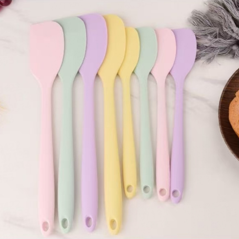 Ev hepsi bir arada yüksek sıcaklığa dayanıklı gıda sınıfı silikon yumuşak kazıyıcı pişirme krem ​​kürek spatula karıştırma kazıyıcı aracı - 4