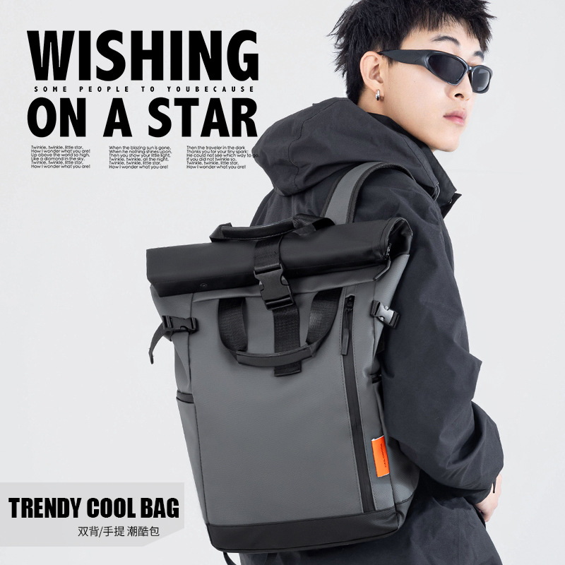 Roll-Edge Backpack, Large Capacity Laptop Backpack for School and Travel