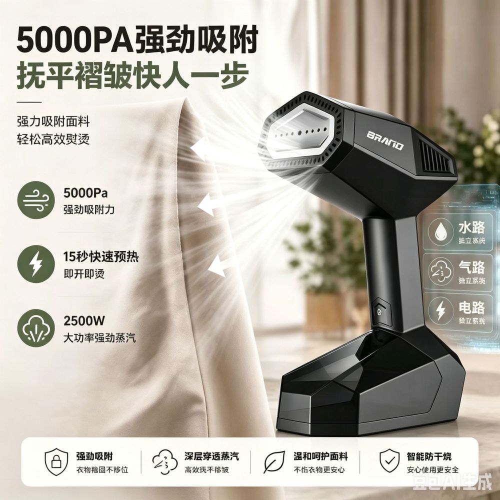 跨境新款吸附式挂烫机蒸汽熨斗家用小型便携吸烫机手持熨烫机批发