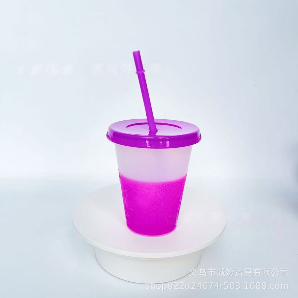 475ml einfachschichtige thermochrome Tasse, Lebensmittelqualität PP Sporttrinkflasche, Kaltgetränkebecher für Verkaufsstände, sofort lieferbar, individuell bedruckbar mit Logo - 9