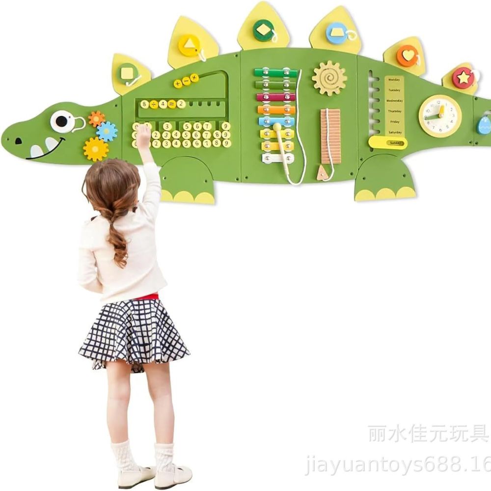 Monläurd Montessori Busy Board Sensory Board Wooden Toy Wall Toy for Boys and Girls 6 Months+