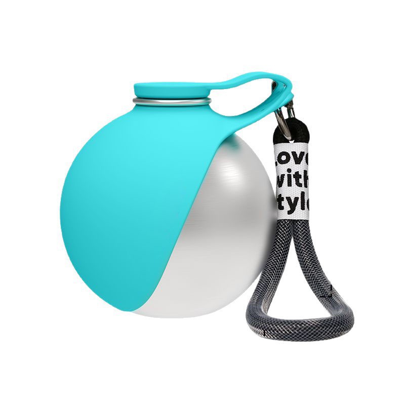 Cross-border Pet Supplies Dog Outdoor Portable Water Bottle Stainless Steel Hook Ball-Shaped Reflux Foldable Drinking Water Dispenser