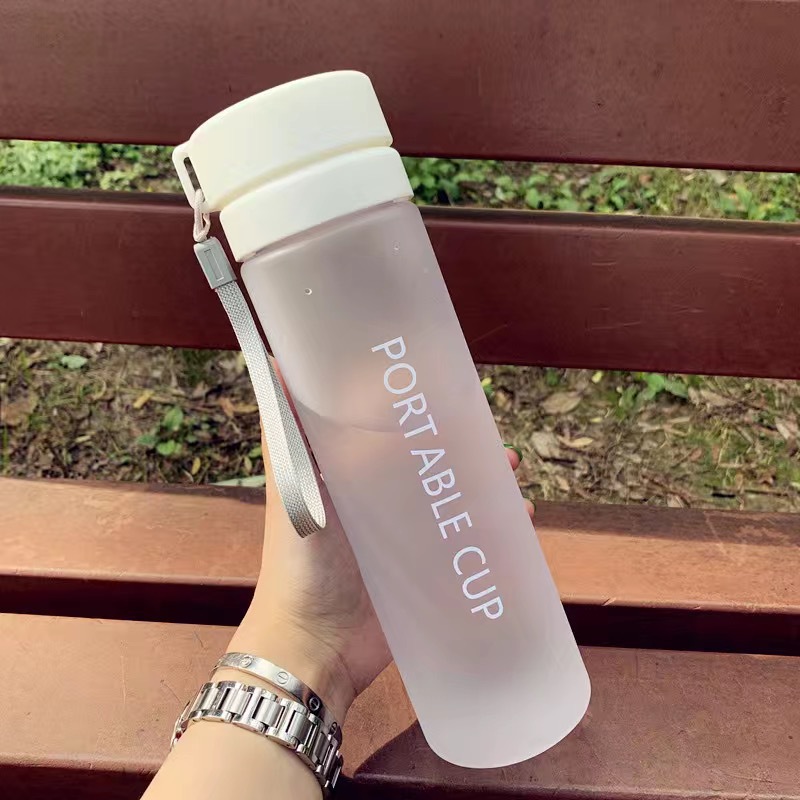 Su bardağı plastik bardak toptan spor su şişesi buzlu çift kapaklı yüksek görünüm büyük kapasiteli erkek ve kadın internet ünlü su bardağı öğrenci - 12