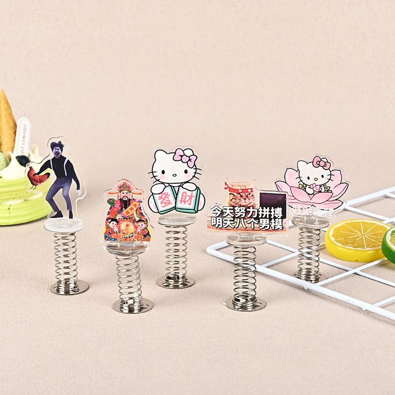 High-Transparency Acrylic Anime Desktop Figure with Spring Stand