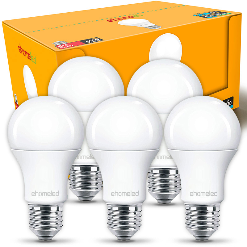 LED plastik kaplı alüminyum ampul A60 ev tipi ultra parlak E27 B22 vidalı duylu beyaz ışık sıcak ışık enerji tasarruflu ampul