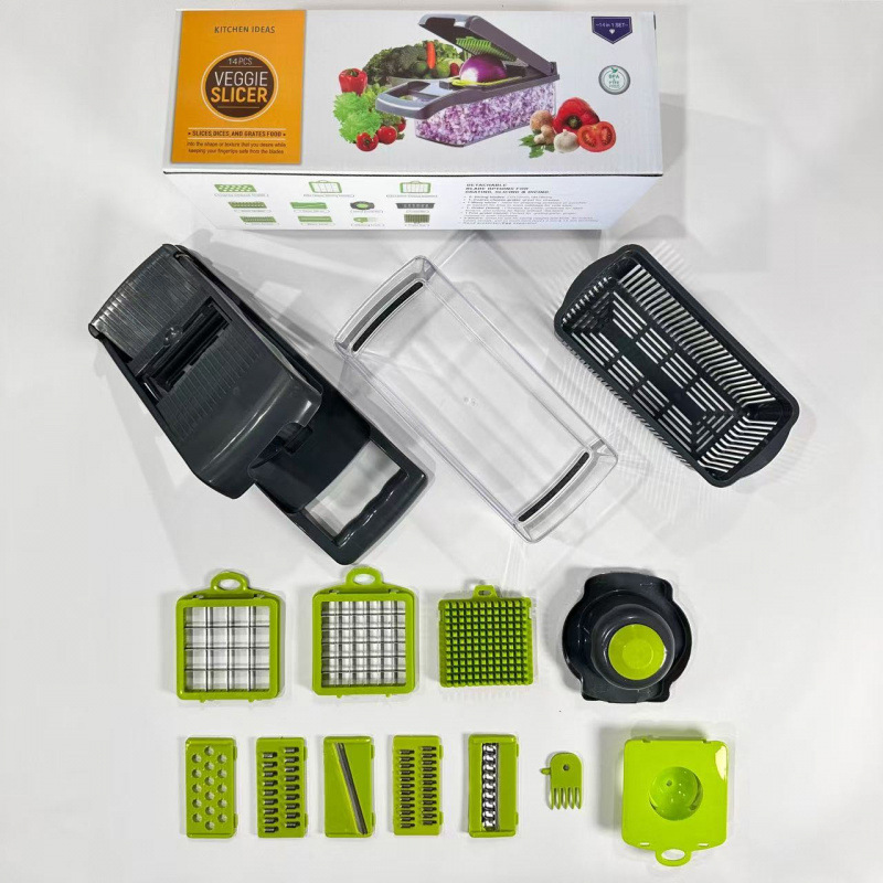 Cross-border Multifunctional Vegetable Chopper Dicer Potato Shredder Julienne Slicer Grater Kitchen Food Shredder - 6