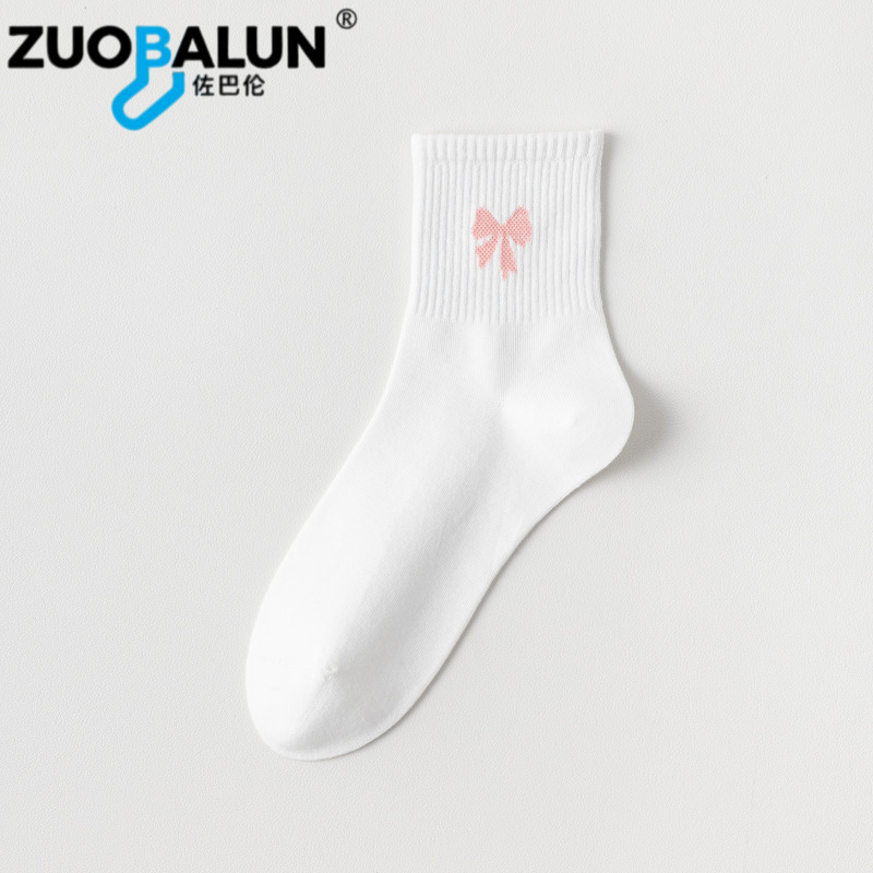Xinjiang-Baumwoll-Weiße Socken Damen Frühling Herbst Mittellange Socken reine Baumwolle antibakteriell geruchshemmend Cartoon Freizeit-Socken Damen Baumwollsocken Großhandel - 10