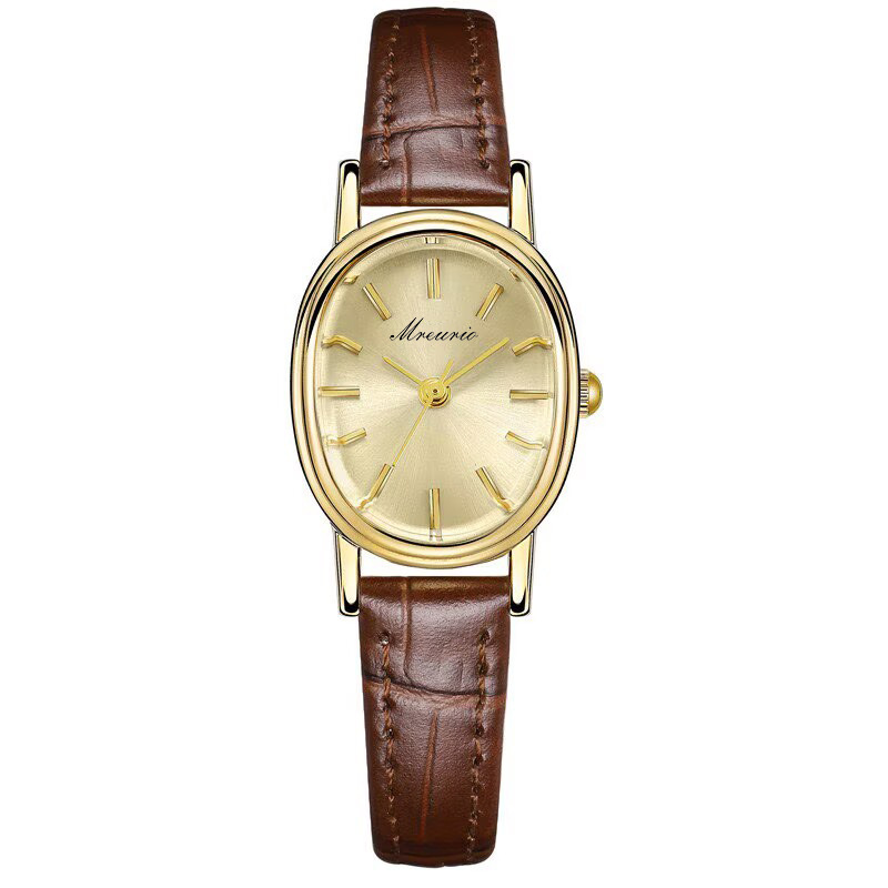 New Instagram Women's Fashionable High-Value Wristwatch Minimalist Niche Elegant Oval Quartz Egg-Shape Ladies Watch