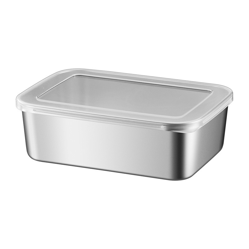304 stainless steel food storage container with lid, lunch box, refrigerator storage box, hotel food preparation container, outdoor food container - 6