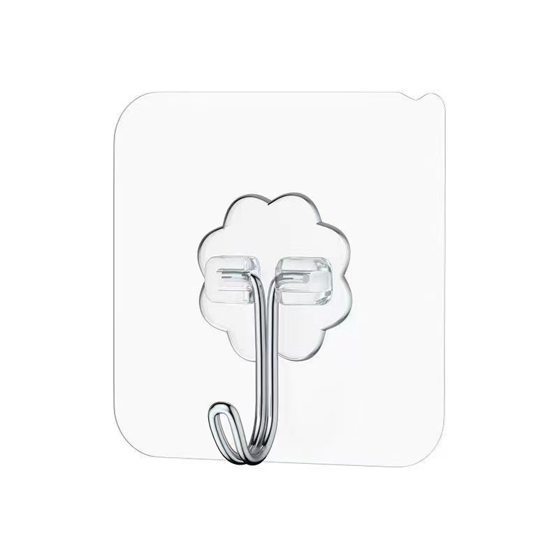 Adhesive Hook Without Drilling, Stainless Steel Transparent Hook for Doors