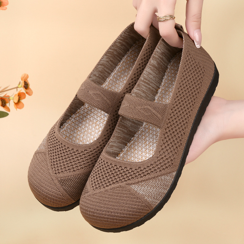 Women's Mesh Breathable Slip-On Cloth Shoes, Soft Non-Slip Sole