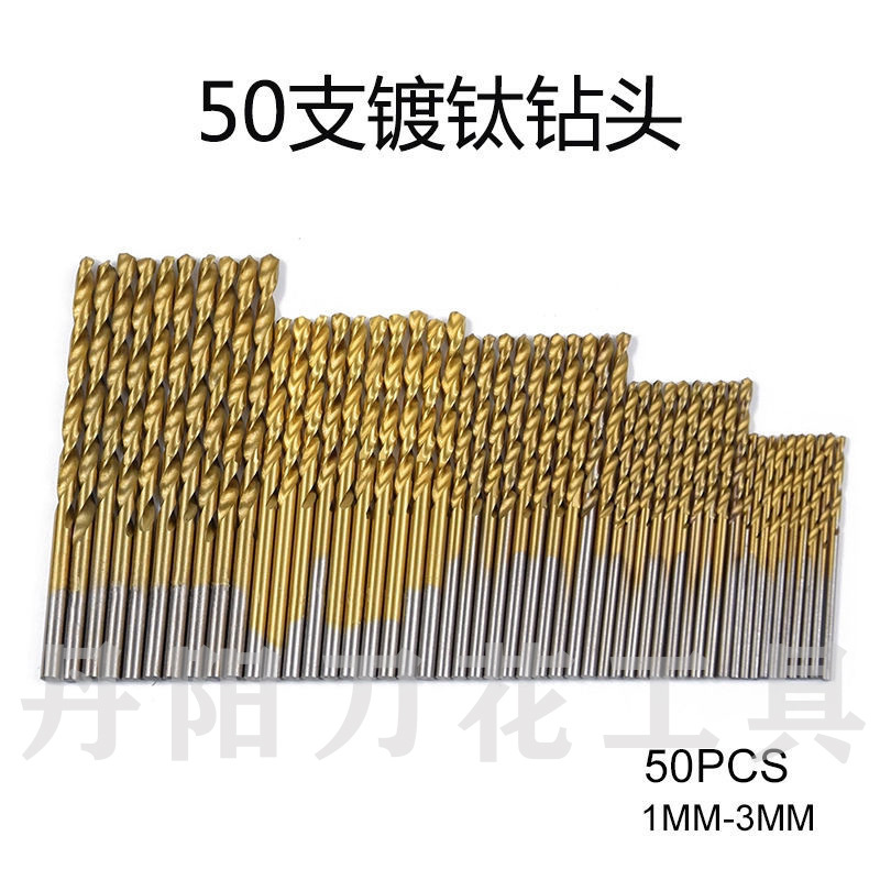 Titanyum Kaplamalı Spiral Matkap Ucu Seti 1-3 mm, 50 Adet